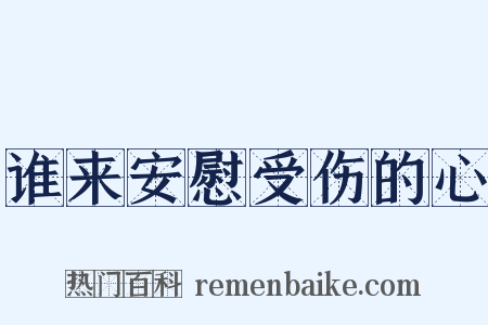 谁来安慰受伤的心是什么意思的图片